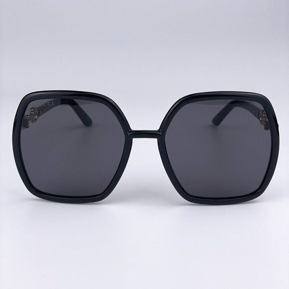 NEW Gucci  GG0890S 001 Black Gray Square Women Sunglasses - Picture 2 of 11